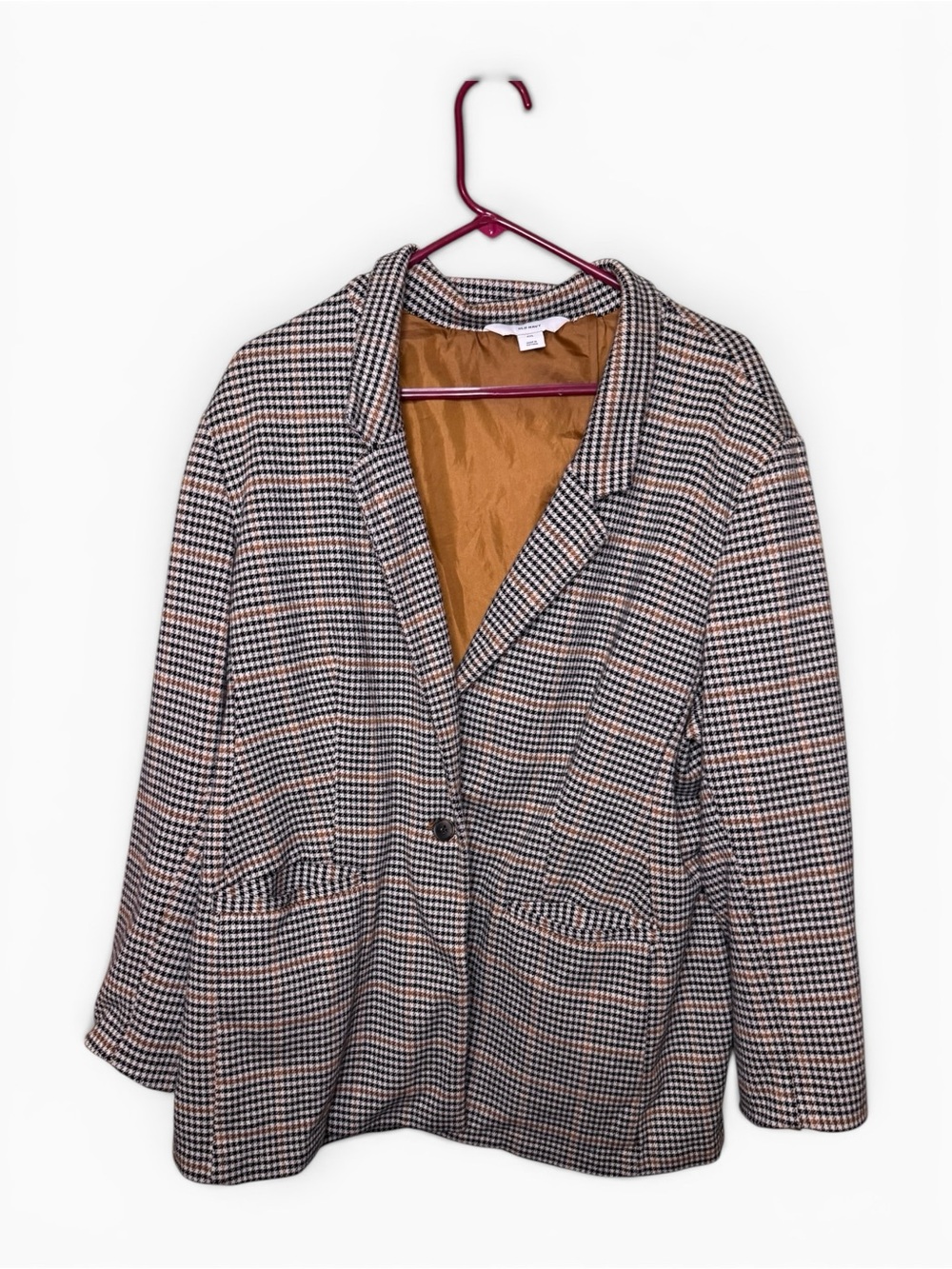 Old navy Checked Blazer Jacket - Women's Brown/Black Houndstooth